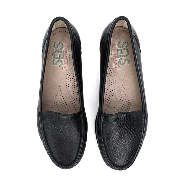 Sas Simplify Moccasin Loafer Flat Black Leather Comfort Shoe Size 5.5 *Wide* EUC - Picture 13 of 13
